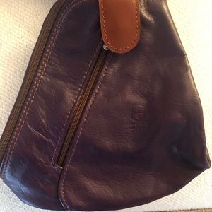 authentic Italian purple leather mini backpack